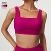 Lu Align Lemon Neck Women Yoga Square Fiess Bra Solid Color Sexy Back Adjustable Sports Underwear Breathable Gym Running Crop Top Sportswea