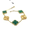 Designer Link Chain Bracelet Four-leaf Cleef Clover Womens Fashion Gold Bracelets Jewelry U6 16xw9 3IMRJ
