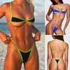 Biquínis de corda retalhos roupa de banho feminina sexy maiô micro tanga push up bikini conjunto brasileiro fatos de banho beach wear