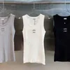 Women's Tanks & Camis designer Sexy Knitted Tank Top Women T Shirts Designer Embroidery Camisole Sleeveless Breathable Pullover Tops Sport Yoga Vest UUC1