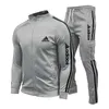 Mens Tracksuits Men Sets Sweatshirtsweatpants Tracksuit Zipper Stand Collar Sports Suit Jogging Fitness Men Clothing 240313