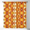 カーテンオレンジ、茶色、アイボリーレトロウェーブブラックアウトカーテン3Dプリントウィンドウカーテンベッドルームリビングルームの装飾窓のトリートメント