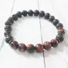 SN1083 Natural Mens Lava Red Tiger Eye Bracelet تصميم جديد لليوغا مالا حبات السوار البوذي للتأمل مجوهرات شقرا