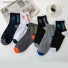 Meias masculinas 5 pares de algodão respirável meias esportivas homens fibra de bambu outono e inverno absorção de suor deont negócios soxc24315