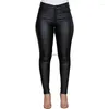 Women's Two Piece Pants Sexy Stretchy Faux Leather Leggings High Waisted Tights Conjuntos De Chaqueta Streatwear Costume Femme Women Suit