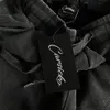 Carsicko Sweatshirt Suit Black Washed Old Love Smile 자수 후 까마귀 남자 남녀 캐주얼 ukdrill