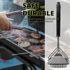 Brosse pour gril sûre – Brosse pour barbecue sans poils – Nettoyant pour barbecue en acier inoxydable résistant à la rouille – Excellents accessoires de grillades 240308