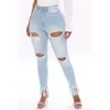 Damesverontruste elastische nauwsluitende jeans met hoge taille, dames enkelkwastjes nieuwe stijl