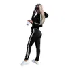 Kadınların Terzini İki Parça Set Sıradan Sport Suit Spor Giyim Fermuar Jogging Femme Hoodiespants Sweatshirt Ropa Mujer Verano 240314