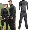 Camisetas tácticas Juego de uniforme militar Traje de combate Combate Clothing Tatico Top Airsoft Multicam Ejército de Ejército de EE. UU. Pantalones de caza de camuflaje+almohadillas 240426