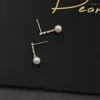 Stud Earrings HI MAN 925 Sterling Silver Japanese Shiny Microset Zircon Pearl Women Beautiful Birthday Party Jewelry