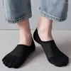 Men's Socks Pure Cotton Toe Mesh Hollow No Show Sweat-absorbing Boat Sock Ankle Short Breathable Five Finger