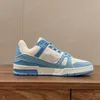 Chaussures Desinger Virgil Low Emed chaussures de course chaussures de sport plates plate-forme lettre en cuir de veau Denim cuir hommes femmes bleu ciel Abloh Denim