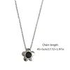 Pendant Necklaces Stylish Black Floral Necklace Adjsuatble Flower Charm Neck Chain Trendy Clavicular Fashion Jewelry Drop Ship