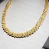 Cadeau de Noël Hip Hop Custom Iced Out 12 mm Vvs Mossanite 10k Solid Gold Moisanite Cuban Link Chain