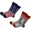 Women Socks American Flag Stocking 2pairs USA Fun Dress Novelty Crew Groomsmen Gift For