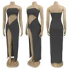 Casual Dresses LFRVZ 2024 Special Young Parity Sexy Club Hollow Out Solid Strapless Sleeveless Women Long Pleated Pencil Dress