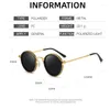 Solglasögon 2024 Vintage Steampunk Leopard Round Men Punk Alloy Metal Retro Sun Glasses Women Fashion Goggles Gothic Style Shades