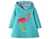 Jumping Meters New Animals Girls Dresses Hoodies Flamingo Long Sleeve Baby Clothes Cotton Princess Kids Hoody Dresses For Girl LJ25306138