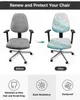 Chair Covers Beach Gradient Blue Elastic Armchair Computer Chair Cover Stretch Removable Office Chair Slipcover Living Room Split Seat Covers L240315