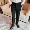Erkek Suit 2024 Kış İşlemeli Takım Pantolon Erkek İş İş Gündelik Ofis Sosyal Elbise Düz Renk Düğün Damat Pantolon Giysileri