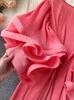 女性用ブラウスシャツデザインデザインセンスバタフライスリーブルーズプリーツシフォン女性夏のソリッドトップタイドブラウスML876