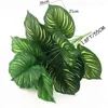 Decorative Flowers 50-100cm Long Artificial Palm Tree Tropical Plants Branch Plastic Fake Leaves Green For Home Garden Room Wedding