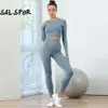 Lu Align Lemon Fiess Yoga Suit Esportes Mulheres Ginásio Manga Longa Hip Calças Treinamento 2 Pcs Set Roupas Conjunto Feminino Esporte Ciclismo Wear Jogger