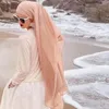 Vêtements ethniques BOHOWAII Hijab Écharpe Islam Casual Mousseline Abaya Hijabs Voile Femme Musulman 2024 Longue Couleur Solide Turbans Pour Femmes Headwrap