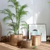 Cestas de armazenamento multifuncional cesta de palha vaso de flores grande capacidade vaso de planta verde tecido diy decoração de jardim interior