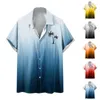 Men's T Shirts Hawaiian Shirt For Men Vintage Button Down Bowling Short Sleeve Summer Beach Korean Many Clothes