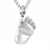 Pendant Necklaces Baby Foot Cremation Ashes Necklace Small Urns Memorial Stainless Steel Urn For Boy Girl Jewelry Keepsake