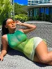 Damesbadmode Bikini Driedelig badpak Perspectief Rok uit één stuk Mesh Mode