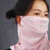 Шарфы лица щит лето ультрафиолетовая защита шеи крышка шелковая маска солнцезащитный шарф
