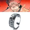 Bröllopsringar anime jujutsu kaisen ring ryomen sukuna roll spela svart ögon unisex ring rekvisita smycken presenttillbehör grossist q240315