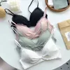 Sutiãs verão ultra-fino respirável lingerie sexy renda plissado baixo peito mulheres sem costura sem aro push up confortável sutiã sem forro