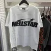 Hellstar T-shirt Designer Street Trend Wash Fabric Street Graffiti lettering Foil Print Vintage Loose oversized crew neck Half sleeve sizes s to xl