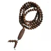 Pendentif Colliers 08 108 pcs Agarwood avec bracelet de poche en bois de perles en bois du Tibet