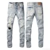 Paars merk jeans 2024 lente designer heren denim broek mode broek recht ontwerp retro streetwear casual joggingbroek vrouwen