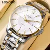 Longbo Custom Watch Dial Wrist Watch Quartz Watch Gold Stainless Steel Classic Dial Men for Men Glass 방수 최신 6mm