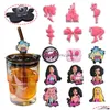 Drinking Sts 30Colors Girl Princess Sile St Toppers Accessories Er Charms Reusable Splash Proof Dust Plug Decorative 8Mm Party Drop De Otjwr