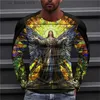 Men's T-Shirts Virgin Mary 3D Printing T Shirt Summer Fashion Christian Mother Of God Pattern Long Slved Unisex Strt Faith Casual T-Shirt Y240321