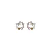Studörhängen Franska elegant Bow Zirconia Pearl Butterfly Women 925 Sterling Silver Premium Sense Student smycken Tillbehör