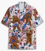 Nuova camicia da spiaggia da uomo Camicia floreale a maniche corte stampata digitale 3D con camicia con stampa floreale ampia