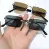 Solglasögon Rimless Women Men Fashion Rectangle Solshade Frameless Shades Small Square Sun Glasses Travel Oculos