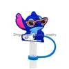 Drinken Sts Halloween Blue Elf Friends Sile St Toppers Accessoires Er Charms Herbruikbare Splash Proof Dust Plug Decoratief 8Mm Party Dro Oti3A