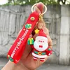 Keychains Resin Cute Keychain & Keyring Gold Color Christmas Santa Claus Tree For Friends Bag Car Phone Key Accessories 1 Piece