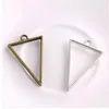 100 pièces breloques Triangle en alliage colle creuse plateau blanc réglage de la lunette pendentif à breloques en argent Antique pour les résultats de fabrication de bijoux 39x25m331o