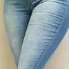 Kadın Kotları 2024 Bahar Yüksek Bel Filekleme Kadınlar Moda İnce Streç Denim Pencil Pants Sokak Sıradan Pantolon S-XL