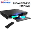 Woopker DVD-Player B29 HD 1080P CD EVD VCD-Player für TV CD-Disc-Player AV- und HD-Ausgang mit Mikrofonanschluss 240229